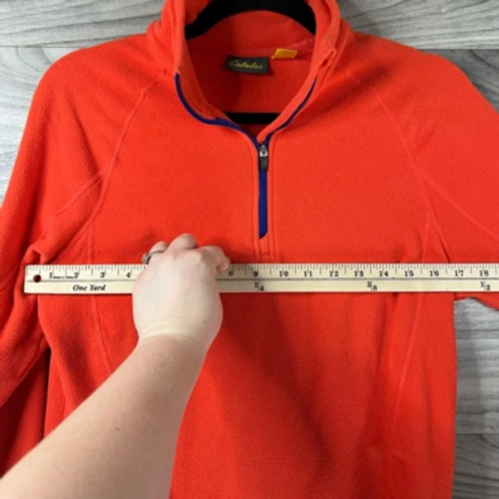 Cabelas Womens Fleece Jacket Solid Pink 1/4 Zip Mock Neck Pullover Long Sleeve S